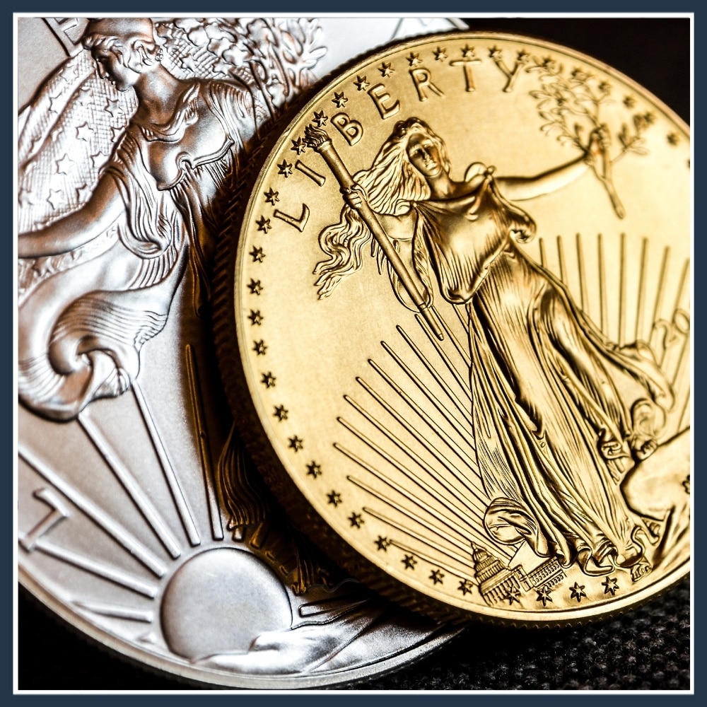 Illustration of precious metals collection and inheritance items